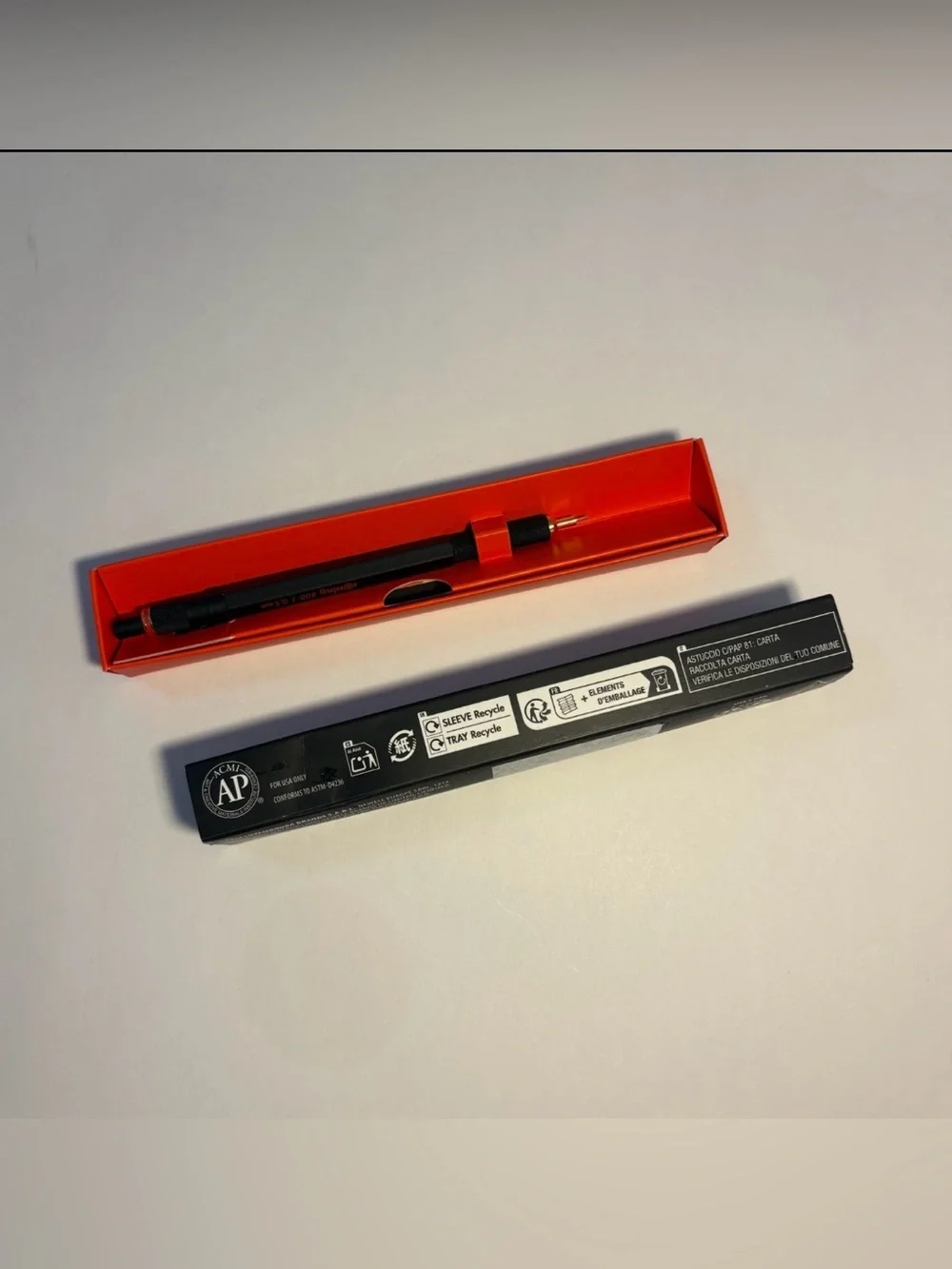 rOtring 800 Drafting Mechanical Pencil 0.5mm HB Metal Black Retractable Tip NEW